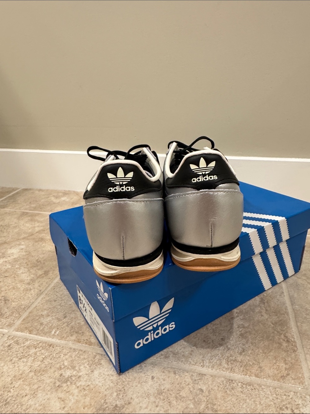 adidas Silver and Black SL72 OG Classic Sneakers - Picture 2 of 4